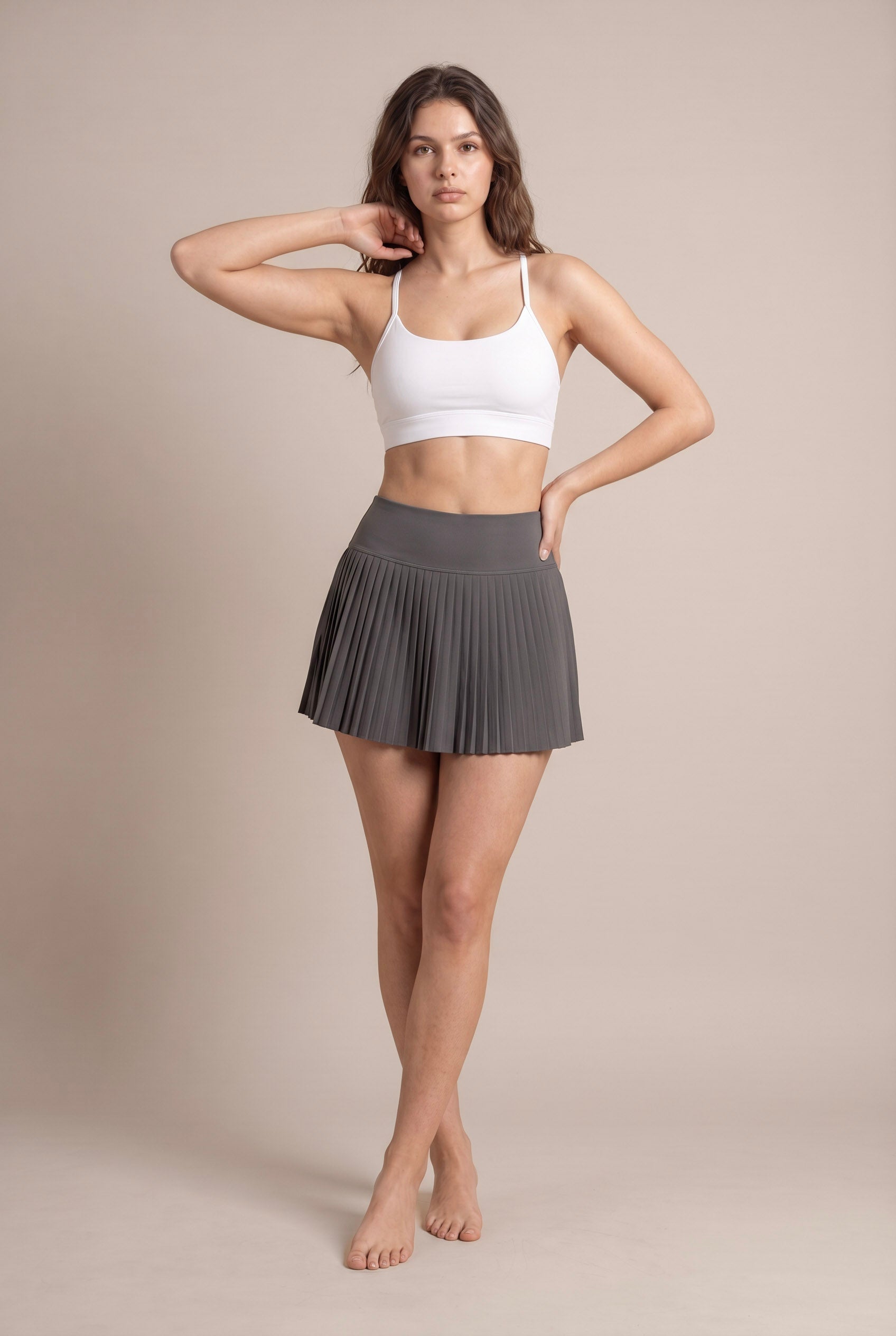[prioridade] Falda plisada de tenis para mujer de cintura alta con forro interior, diseño de doble capa de cintura alta, deporte, sexy, fitness, pantalones cortos de yoga, baile