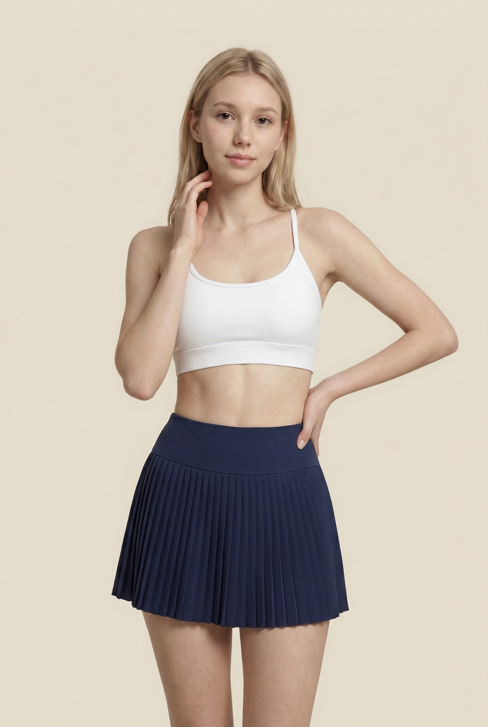 [prioridade] Falda plisada de tenis para mujer de cintura alta con forro interior, diseño de doble capa de cintura alta, deporte, sexy, fitness, pantalones cortos de yoga, baile