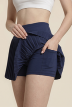 [prioridade] Falda plisada de tenis para mujer de cintura alta con forro interior, diseño de doble capa de cintura alta, deporte, sexy, fitness, pantalones cortos de yoga, baile