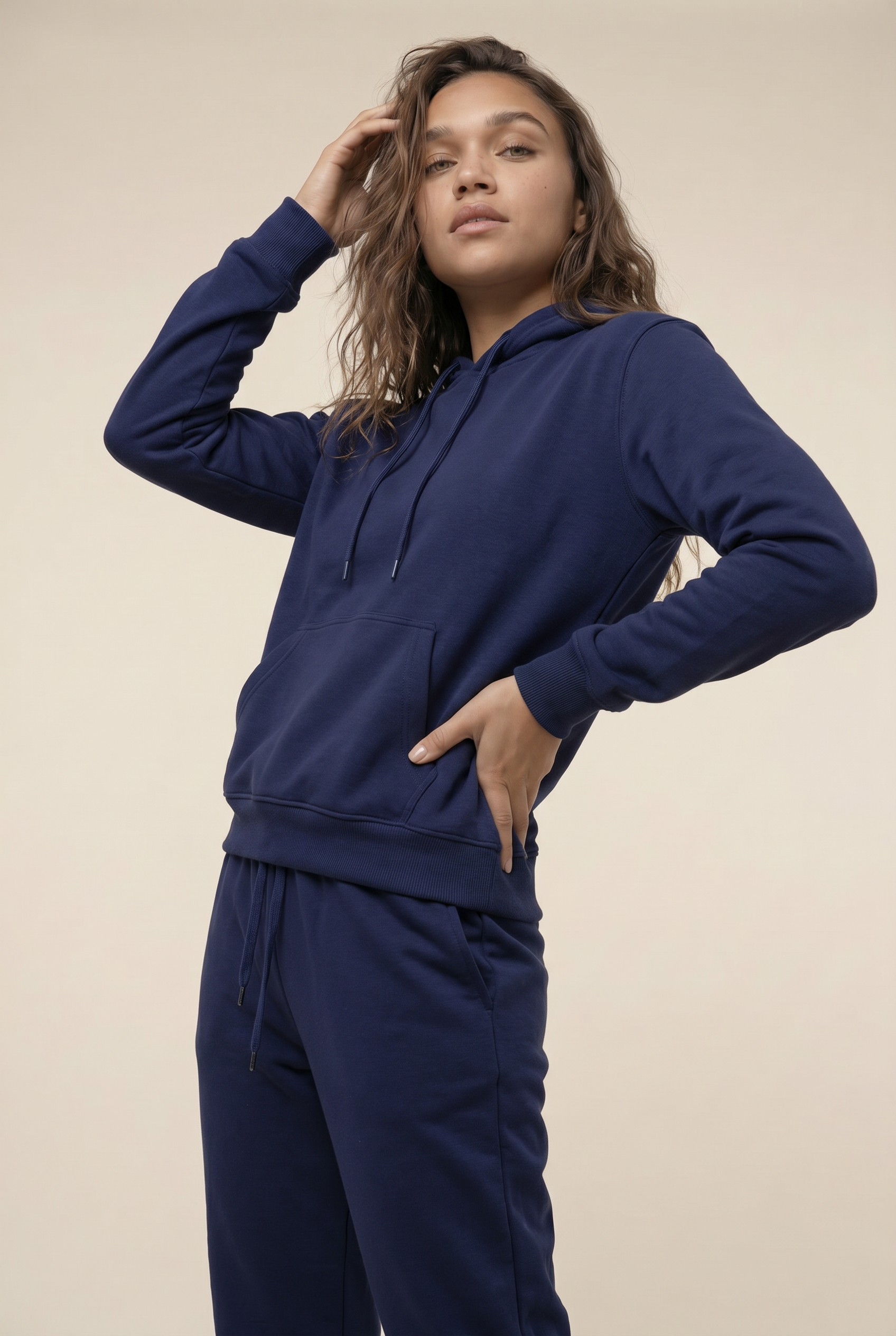 Conjunto de dos piezas de chándal informal de forro polar para mujer, invierno 2020, conjuntos de mujer, sudadera con capucha extragrande de manga larga, pantalones deportivos, traje de señora