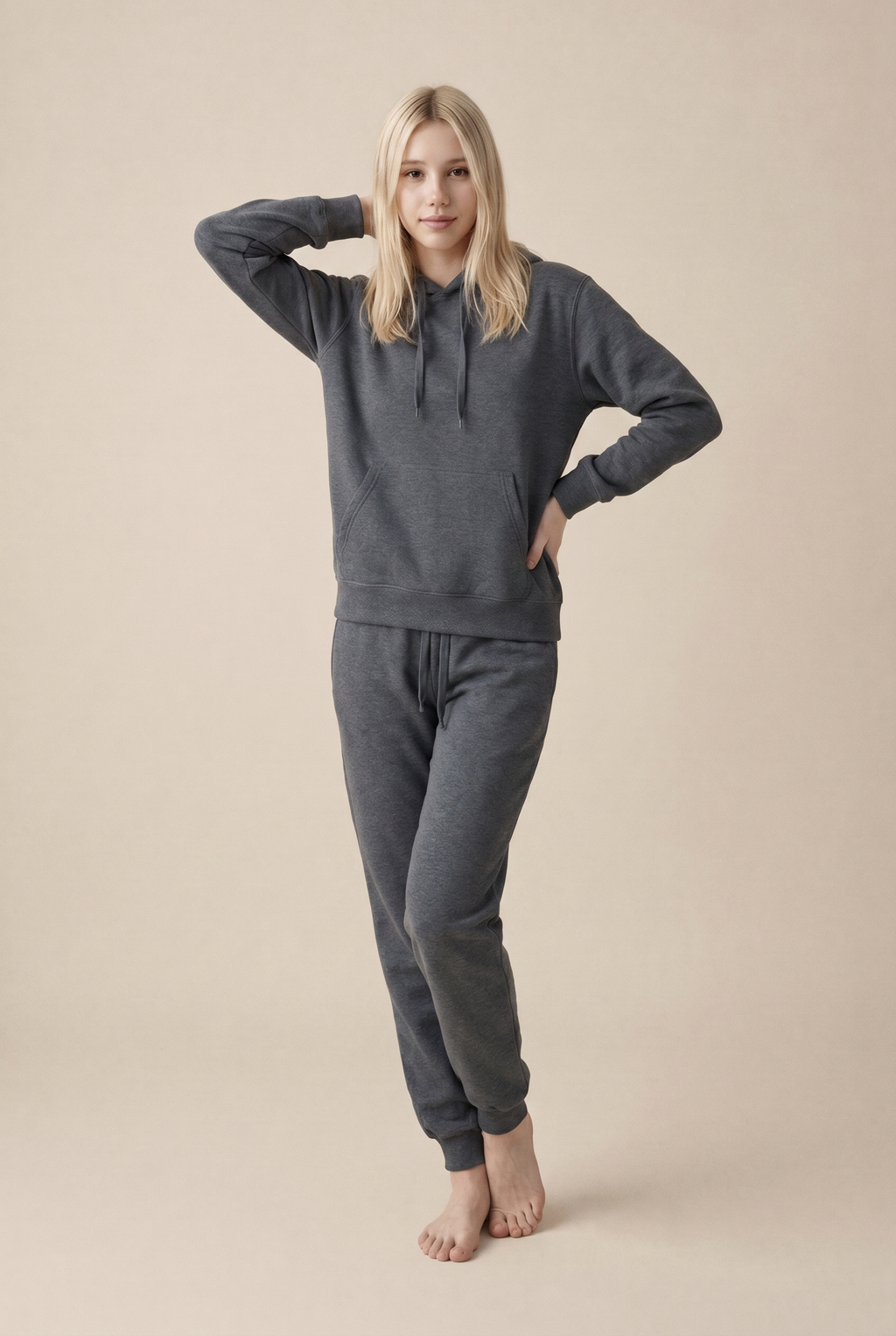 Conjunto de dos piezas de chándal informal de forro polar para mujer, invierno 2020, conjuntos de mujer, sudadera con capucha extragrande de manga larga, pantalones deportivos, traje de señora