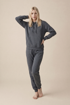 Conjunto de dos piezas de chándal informal de forro polar para mujer, invierno 2020, conjuntos de mujer, sudadera con capucha extragrande de manga larga, pantalones deportivos, traje de señora