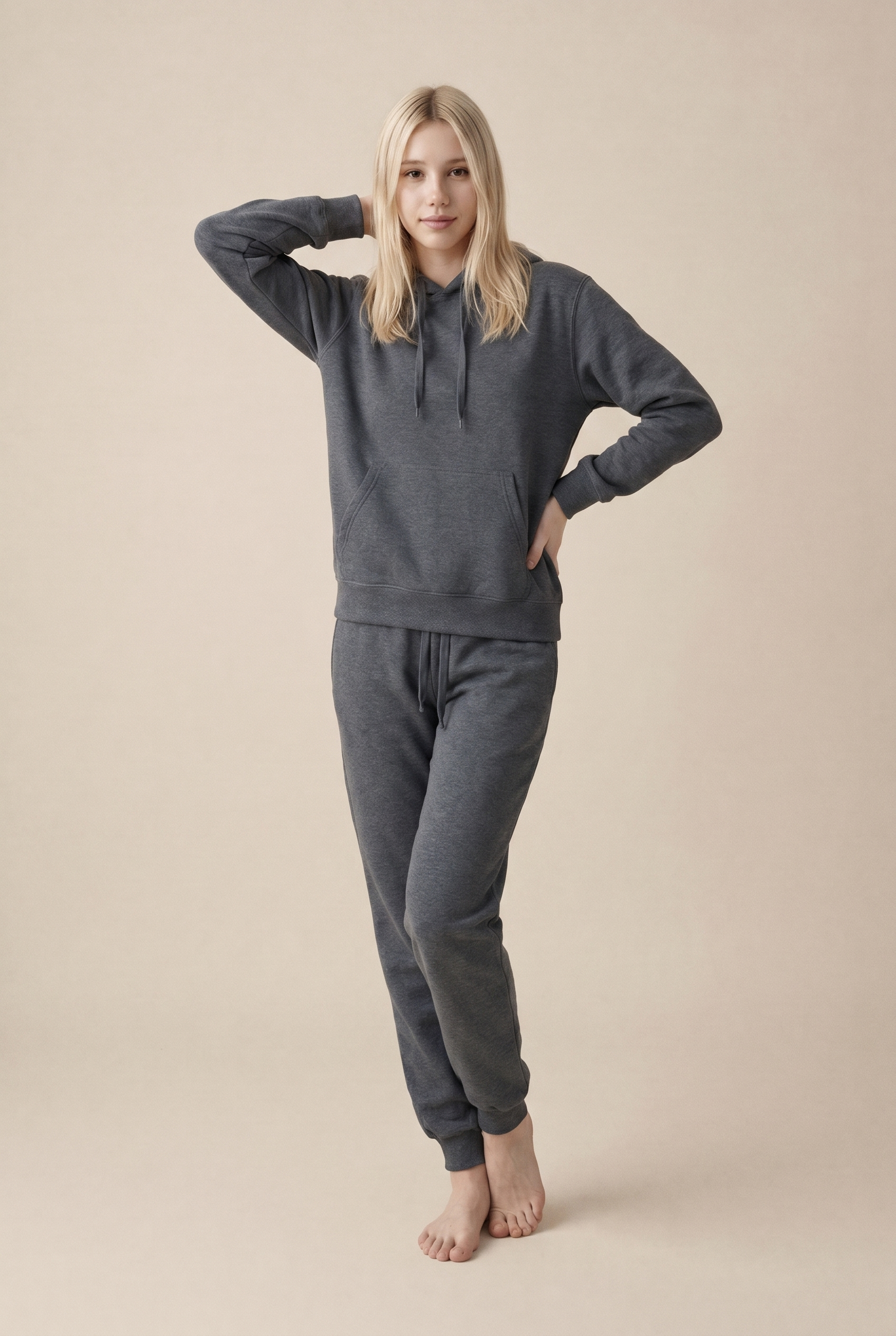 Conjunto de dos piezas de chándal informal de forro polar para mujer, invierno 2020, conjuntos de mujer, sudadera con capucha extragrande de manga larga, pantalones deportivos, traje de señora