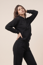 Conjunto de dos piezas de chándal informal de forro polar para mujer, invierno 2020, conjuntos de mujer, sudadera con capucha extragrande de manga larga, pantalones deportivos, traje de señora