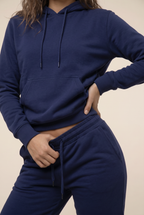 Conjunto de dos piezas de chándal informal de forro polar para mujer, invierno 2020, conjuntos de mujer, sudadera con capucha extragrande de manga larga, pantalones deportivos, traje de señora