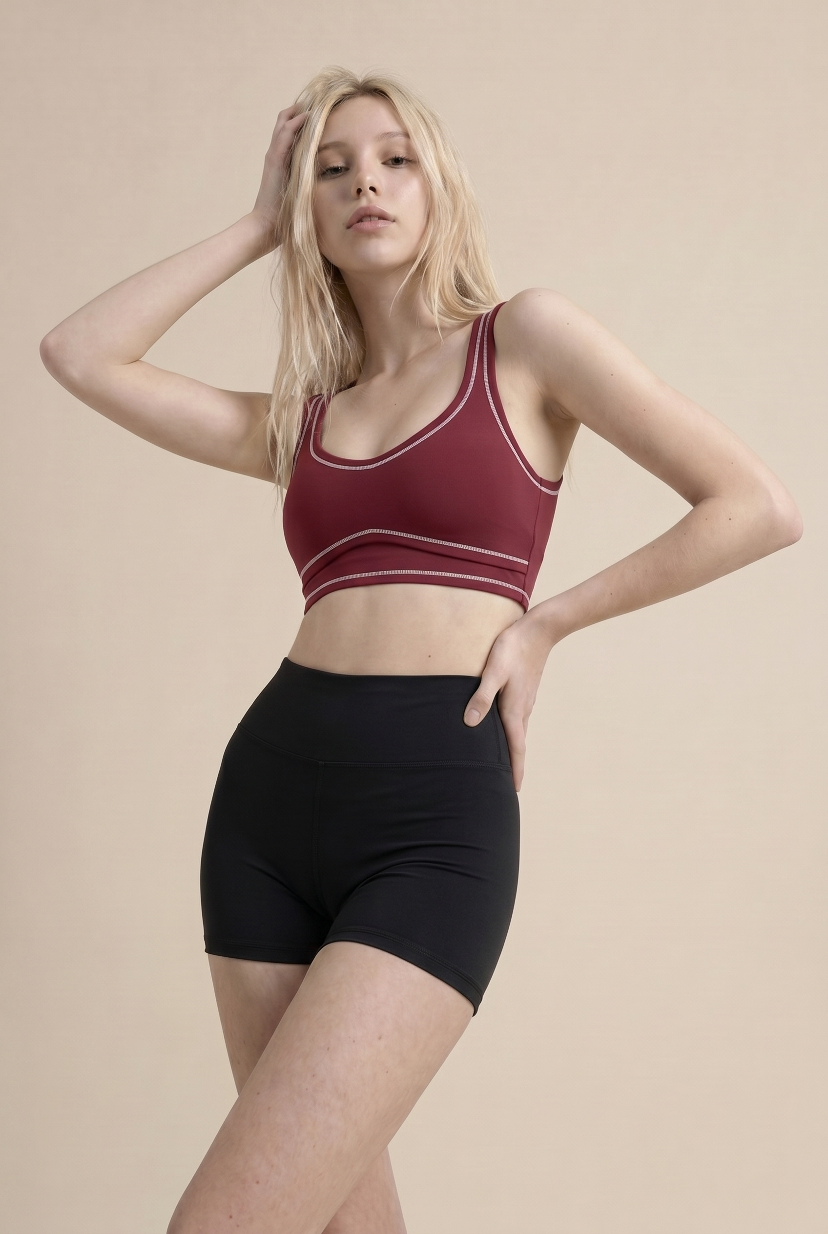 Contrast Stitch Studio Bra