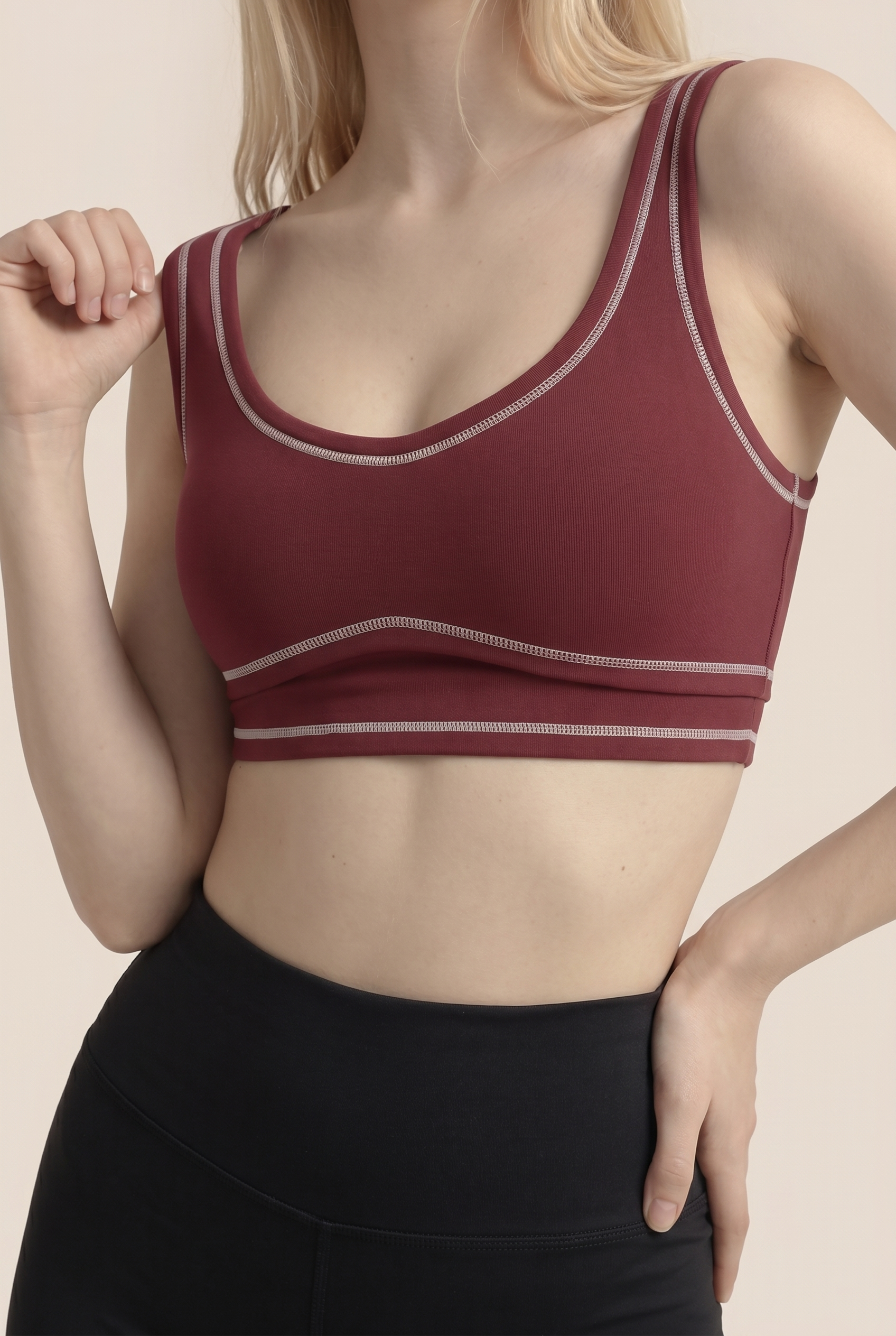 Contrast Stitch Studio Bra