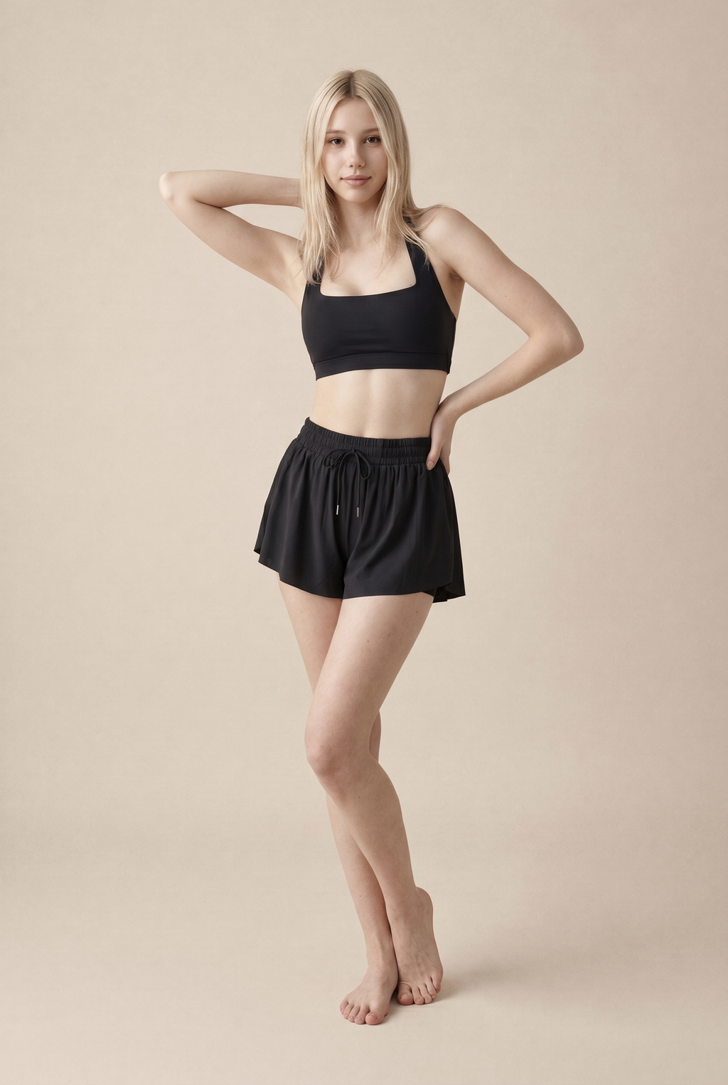 [prioridade] Pantalones cortos deportivos transpirables para mujer - Cintura elástica con cordón, diseño de forro, bolsillo lateral, ideales para gimnasio, yoga, correr y uso casual