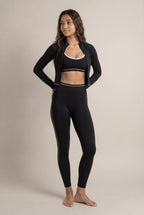 Ningyu 3PCS Set de yoga para mujer Chándal Cremallera Manga larga Traje de gimnasio Transpirable Ropa deportiva Ropa de entrenamiento para mujer