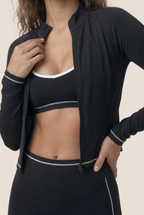 Ningyu 3PCS Set de yoga para mujer Chándal Cremallera Manga larga Traje de gimnasio Transpirable Ropa deportiva Ropa de entrenamiento para mujer