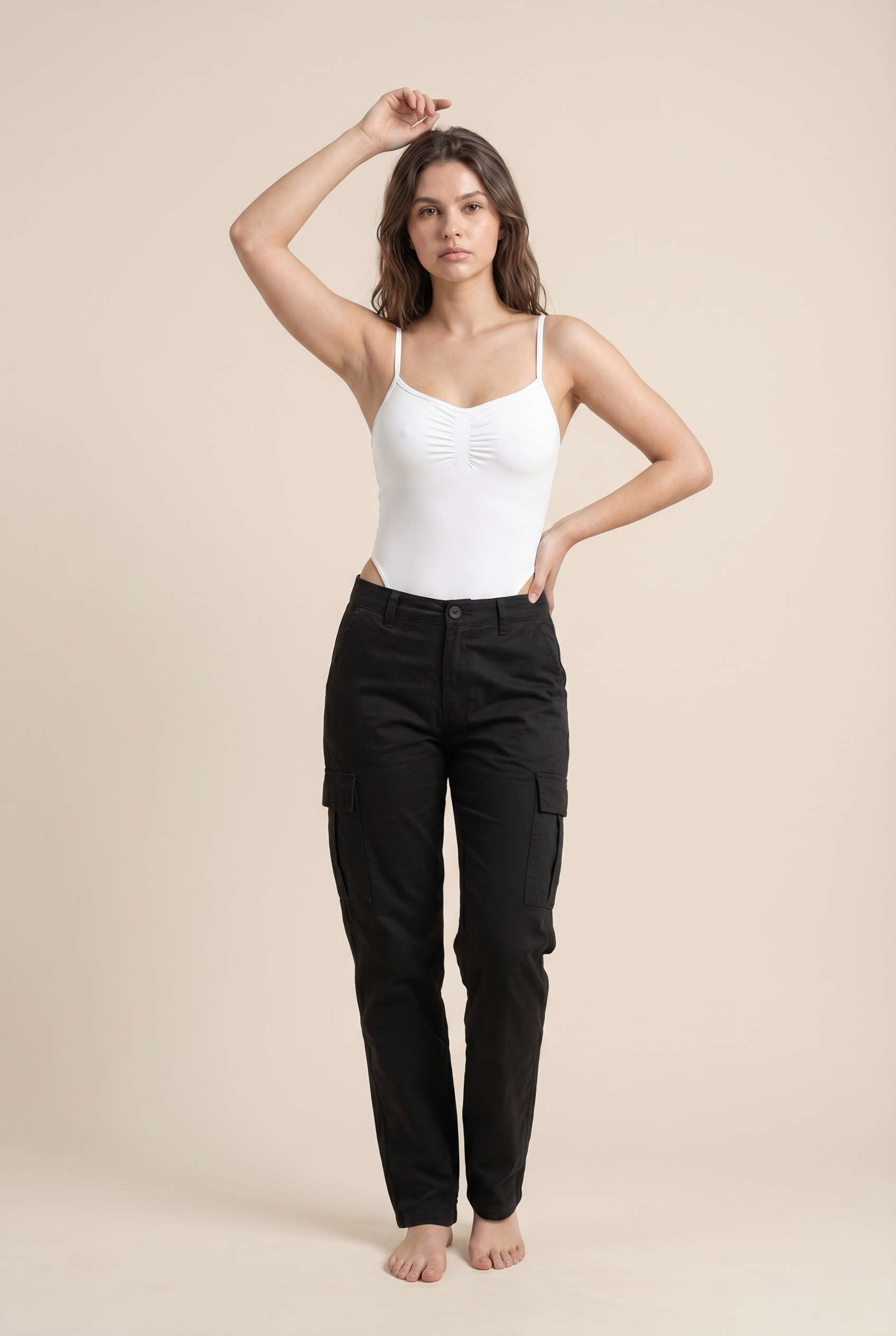 Sweetown Mono sexy sin mangas con fruncido para mujer, tirantes finos, liso, básico, para vacaciones