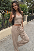 [PRIORIDAD] Conjuntos de gimnasio para mujer, chaleco con cuello en V, pantalones holgados, trajes deportivos, entrenamiento, yoga, atlético, informal, 2 piezas, chándales