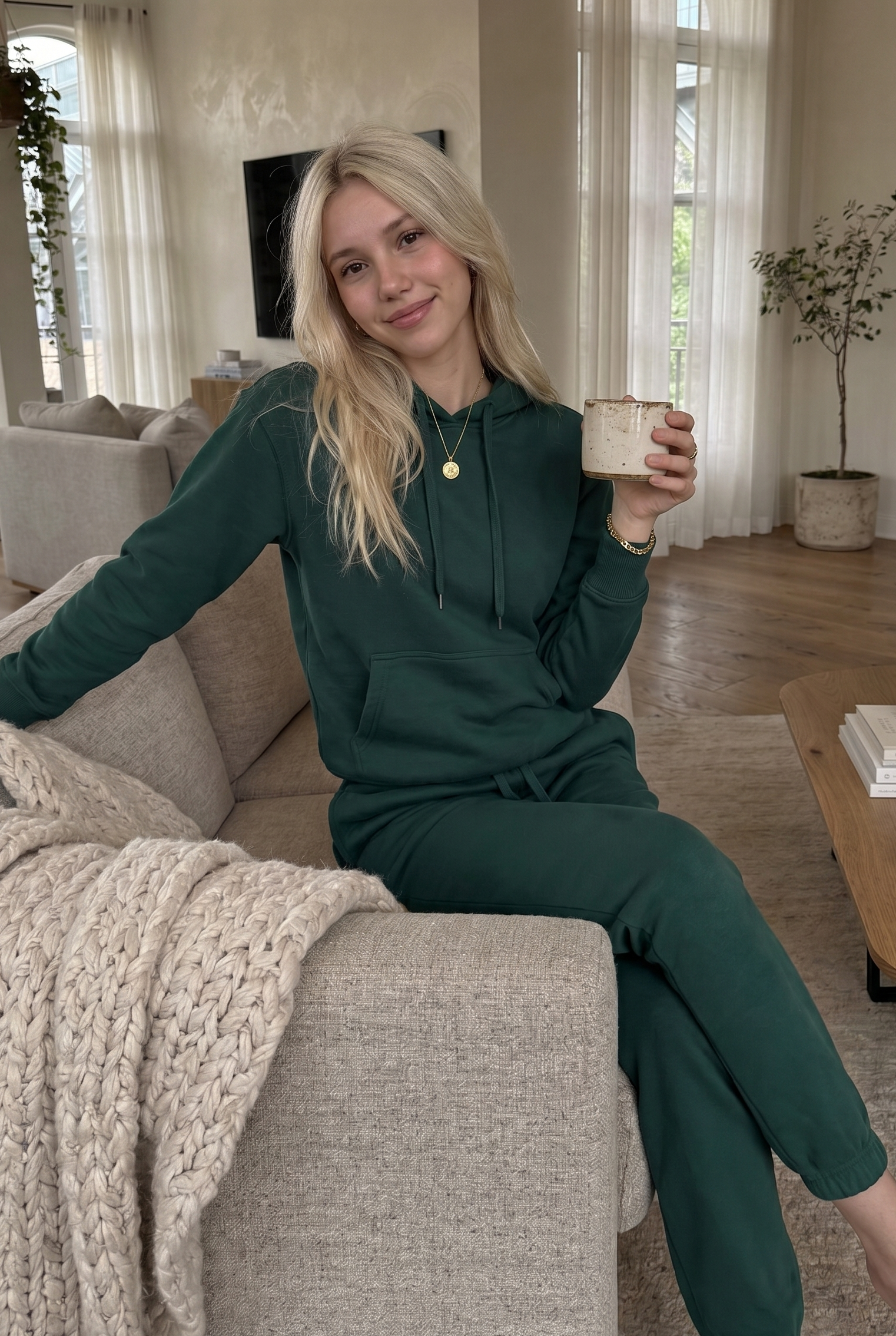 Conjunto de dos piezas de chándal informal de forro polar para mujer, invierno 2020, conjuntos de mujer, sudadera con capucha extragrande de manga larga, pantalones deportivos, traje de señora