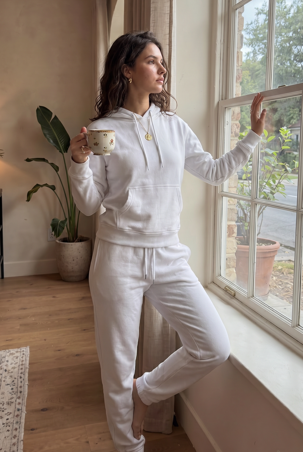 Conjunto de dos piezas de chándal informal de forro polar para mujer, invierno 2020, conjuntos de mujer, sudadera con capucha extragrande de manga larga, pantalones deportivos, traje de señora