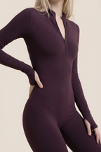 Sleek Contour Half-Zip Long Sleeve Active Onesie