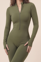 Sleek Contour Half-Zip Long Sleeve Active Onesie
