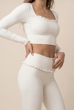 Ballet Ruffled Trim Sculpt Long Sleeve Active Set