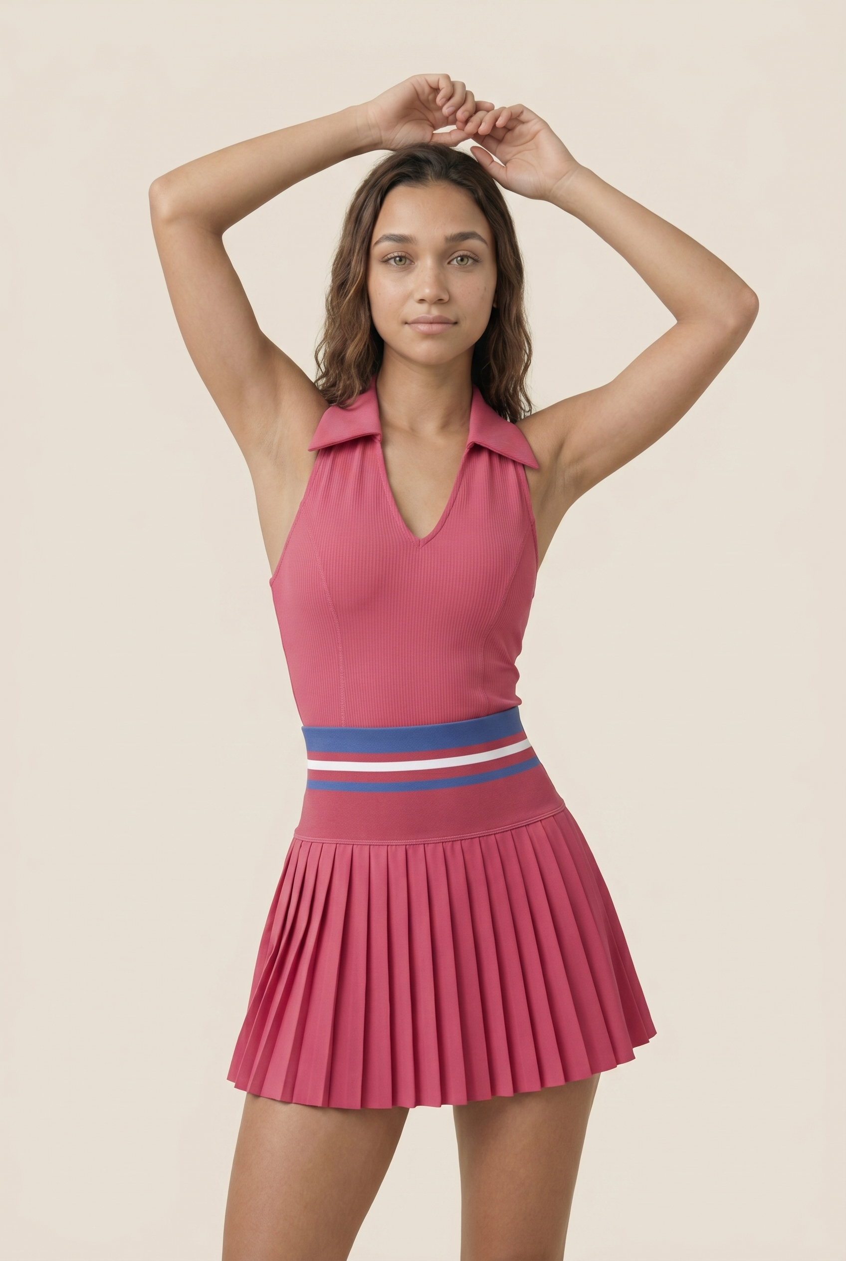 Conjunto de yoga de dos piezas para mujer, color sólido, top de gimnasio, falda de tenis, traje deportivo transpirable de secado rápido, ropa deportiva corta para entrenamiento
