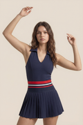 Conjunto de yoga de dos piezas para mujer, color sólido, top de gimnasio, falda de tenis, traje deportivo transpirable de secado rápido, ropa deportiva corta para entrenamiento