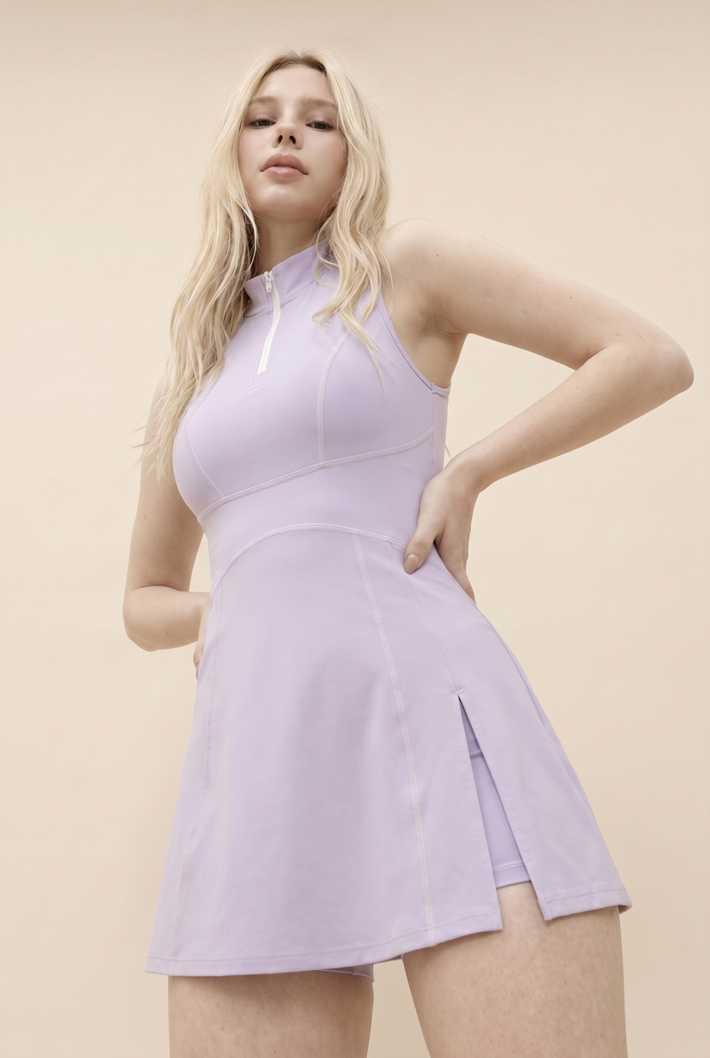 Vestido de tenis para mujer, de verano, para correr al aire libre, con cuello tipo polo, cremallera, vestido de golf, sin mangas, transpirable, faldas de yoga
