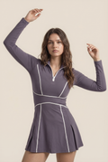 Vestido de tenis para mujer, de verano, para correr al aire libre, con cuello tipo polo, cremallera, vestido de golf, sin mangas, transpirable, faldas de yoga
