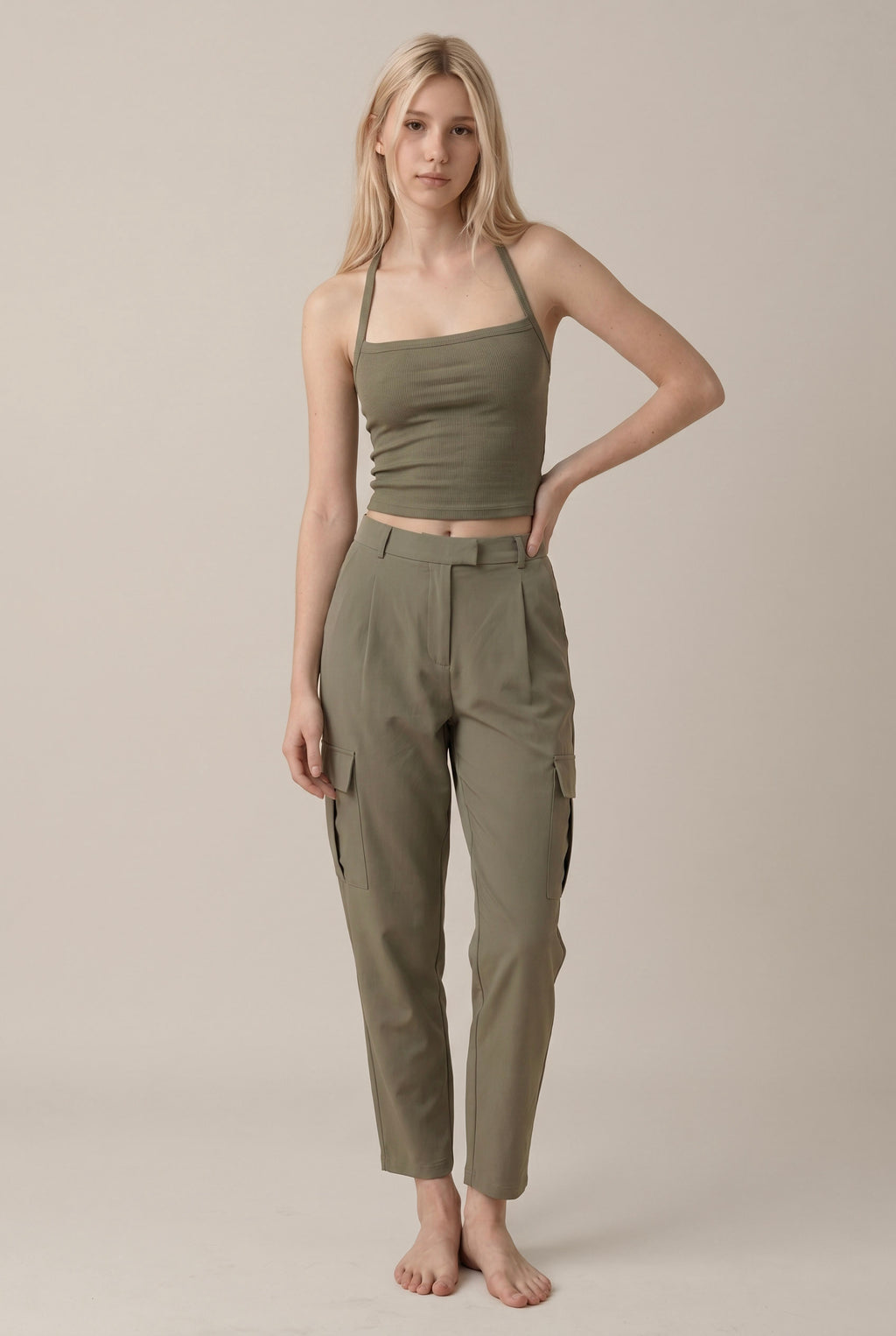 Top camisola contorneado de canalé sin costuras