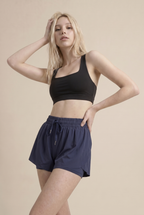 [prioridade] Pantalones cortos deportivos transpirables para mujer - Cintura elástica con cordón, diseño de forro, bolsillo lateral, ideales para gimnasio, yoga, correr y uso casual