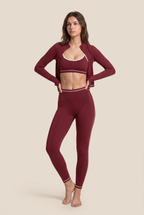 Ningyu 3PCS Set de yoga para mujer Chándal Cremallera Manga larga Traje de gimnasio Transpirable Ropa deportiva Ropa de entrenamiento para mujer