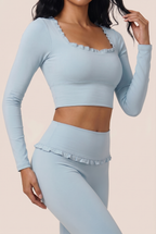 Ballet Ruffled Trim Sculpt Active Set