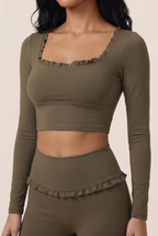 Ballet Ruffled Trim Sculpt Active Set