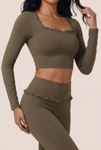 Ballet Ruffled Trim Sculpt Active Set