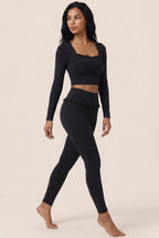 Ballet Ruffled Trim Sculpt Active Set