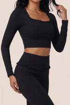 Ballet Ruffled Trim Sculpt Active Set