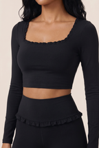 Ballet Ruffled Trim Sculpt Active Set