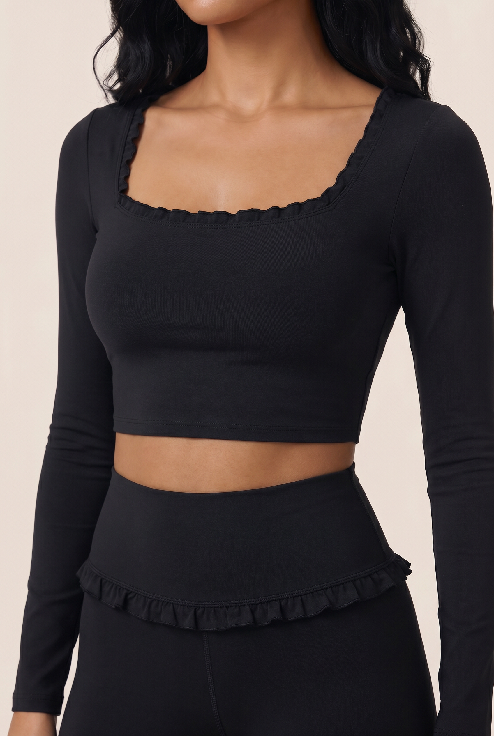 Ballet Ruffled Trim Sculpt Active Set