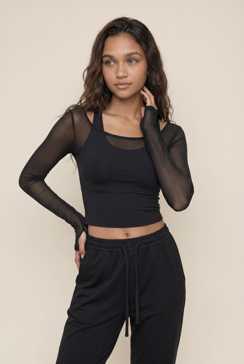 Ropa de Yoga Tops Deportivos de Otoño e Invierno con Almohadillas en el Pecho Entallados Adelgazantes de Manga Larga Elegantes para Entrenamiento Fitness Gimnasio