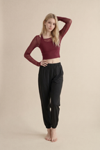 Ropa de Yoga Tops Deportivos de Otoño e Invierno con Almohadillas en el Pecho Entallados Adelgazantes de Manga Larga Elegantes para Entrenamiento Fitness Gimnasio