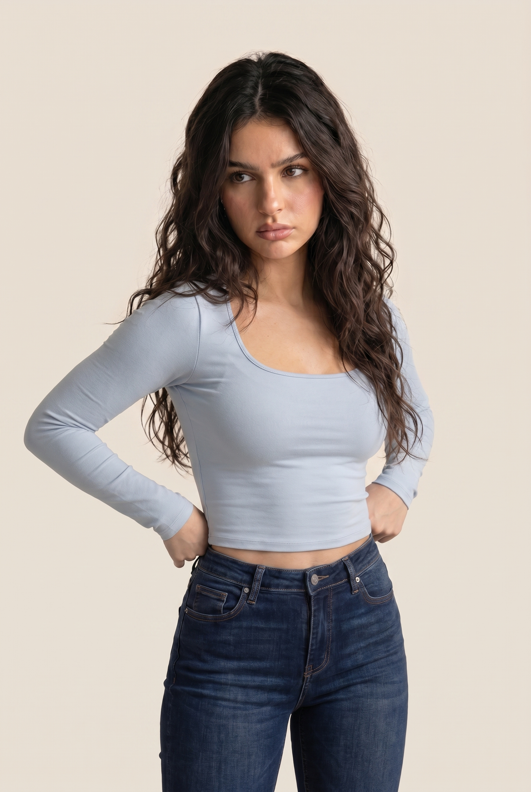 Elevated Square Neck Long Sleeve Top