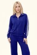 Stripe Half Zip Pullover and Wide Leg Pants Matching Set