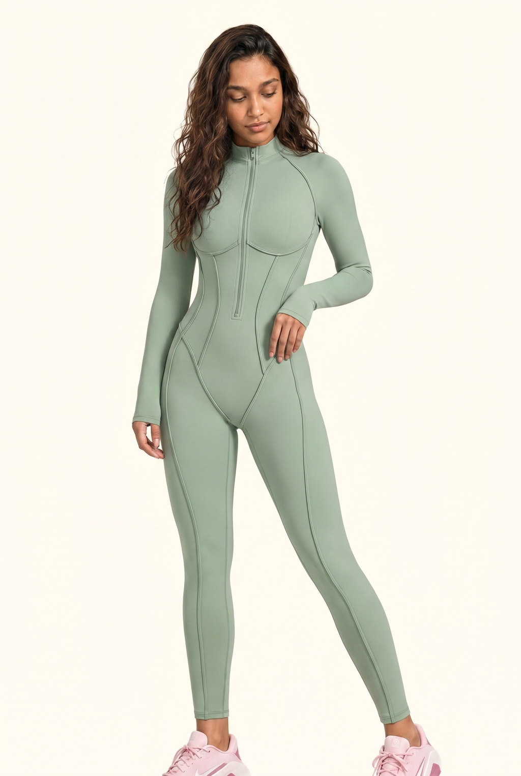Sculpt Contour Zip-Front Active Jumpsuit