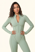 Sculpt Contour Zip-Front Active Jumpsuit