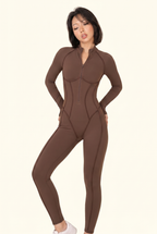 Sculpt Contour Zip-Front Active Jumpsuit