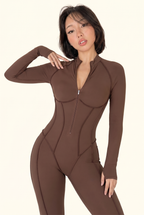 Sculpt Contour Zip-Front Active Jumpsuit