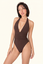 Soft Sculpt Ruched Swim Bodysuit