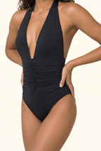 Soft Sculpt Ruched Swim Bodysuit