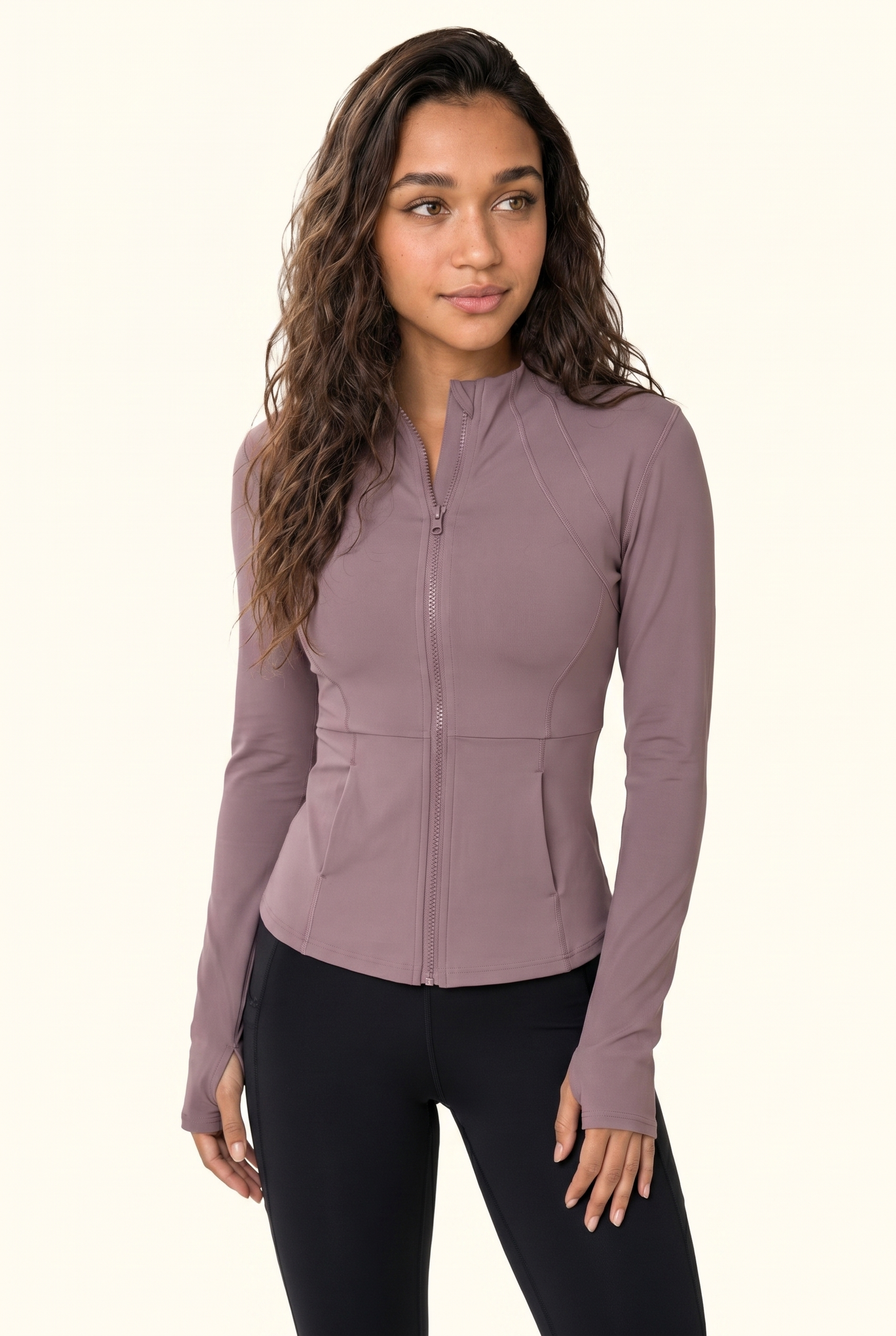 Sculpt Seam Zip Front Studio Jacket