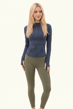 Sculpt Seam Zip Front Studio Jacket
