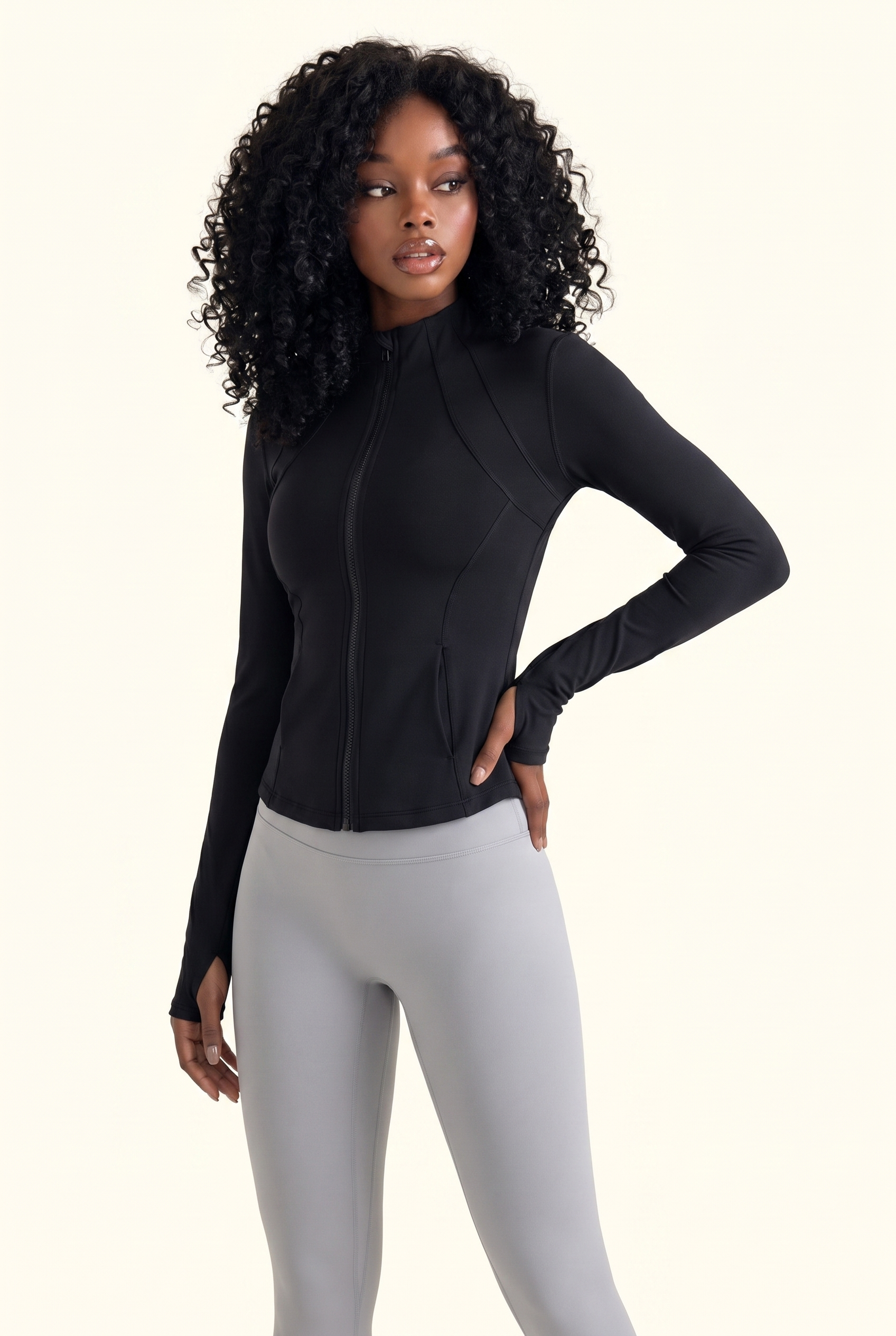 Sculpt Seam Zip Front Studio Jacket