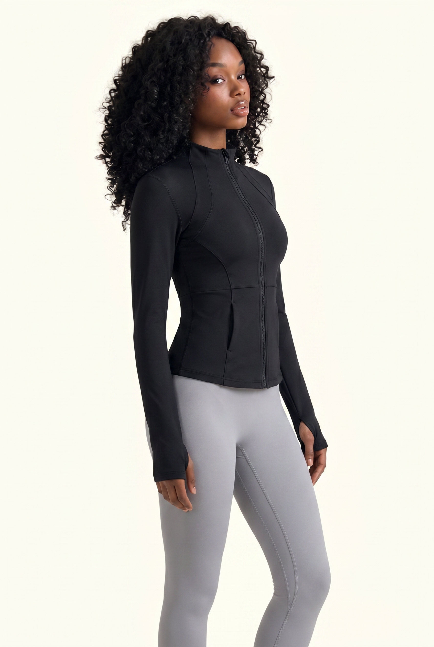 Sculpt Seam Zip Front Studio Jacket