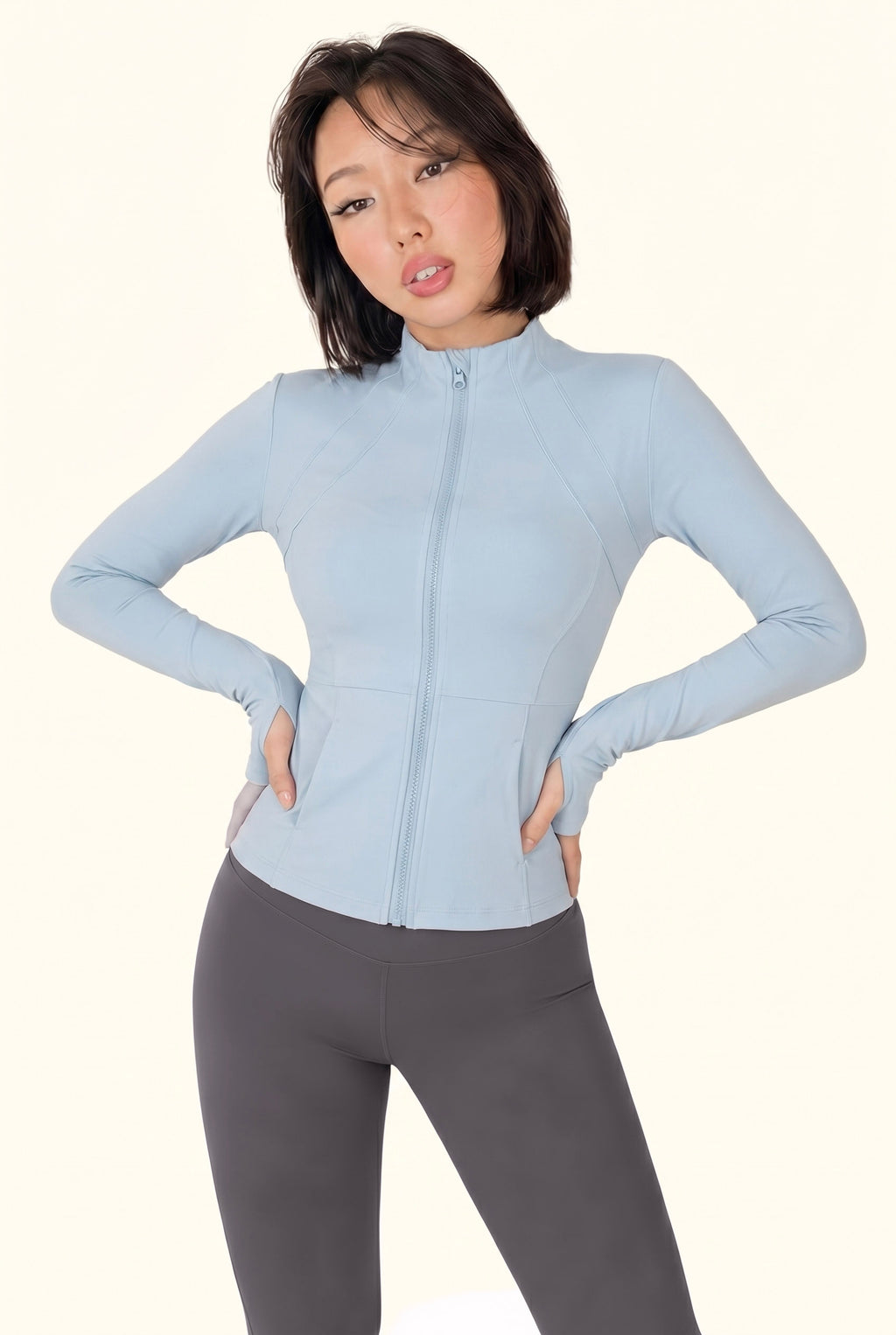 Sculpt Seam Zip Front Studio Jacket